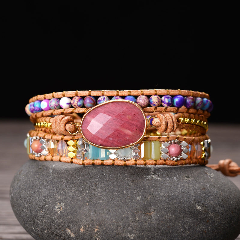 Handwoven Crystal Yoga Bracelet – Women's Meditation-Inspired Jewelry