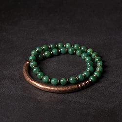 Red Stone Copper Beaded Bracelet – product view 3