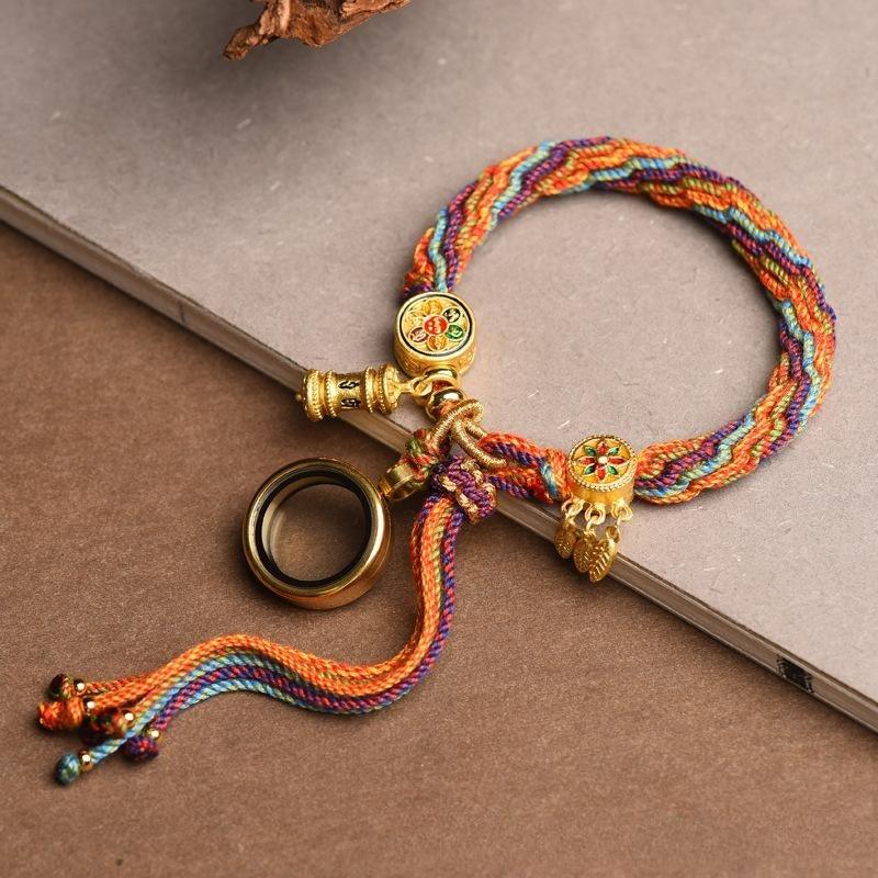 Close-up of the knot and intricate weaving, adding durability and beauty to the bracelet.