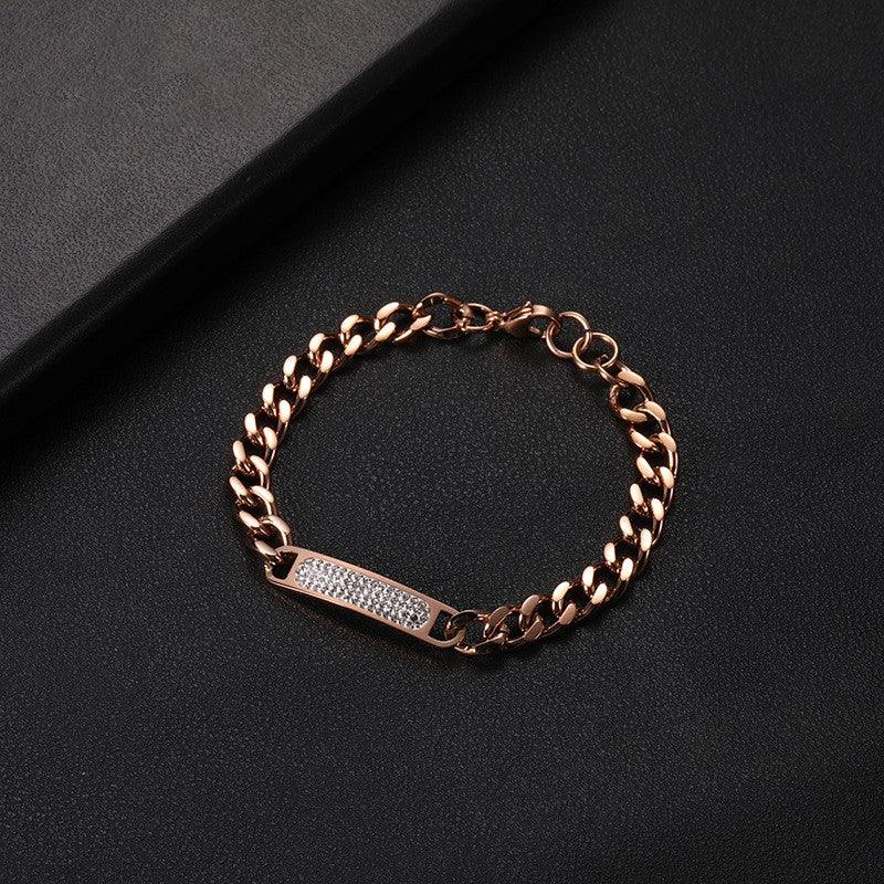 Elegant rose gold bracelet with a sparkling accent, perfect for a modern and refined look.
