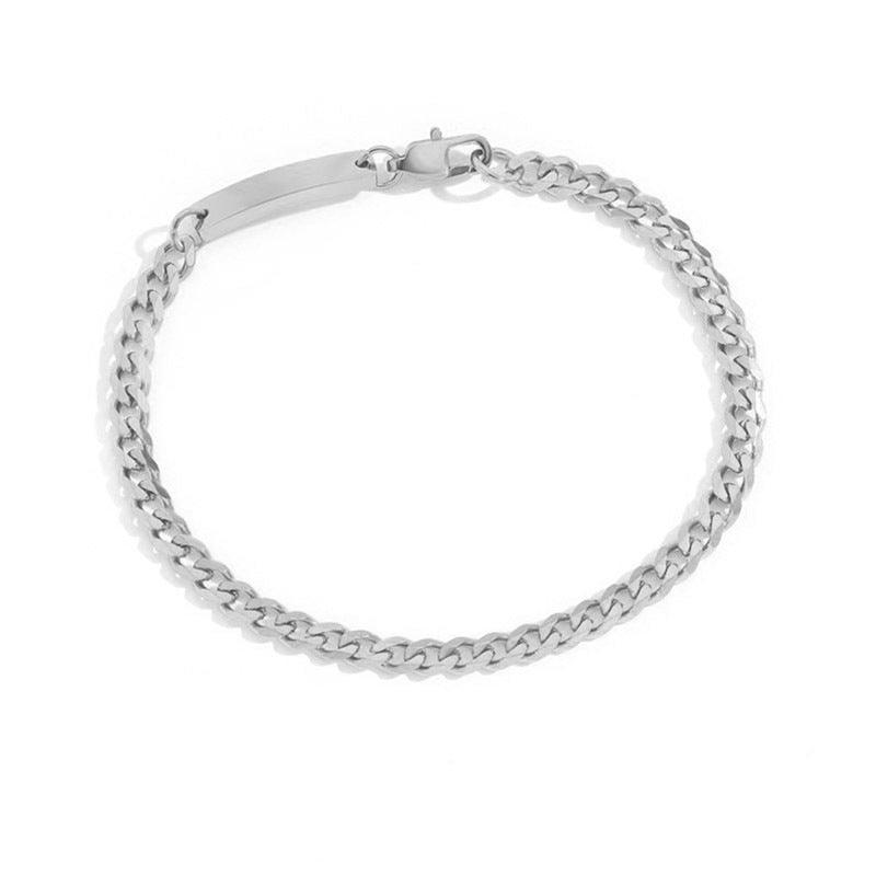Elegant silver chain bracelet with a minimalist design, perfect for adding a subtle, stylish touch to any outfit.
