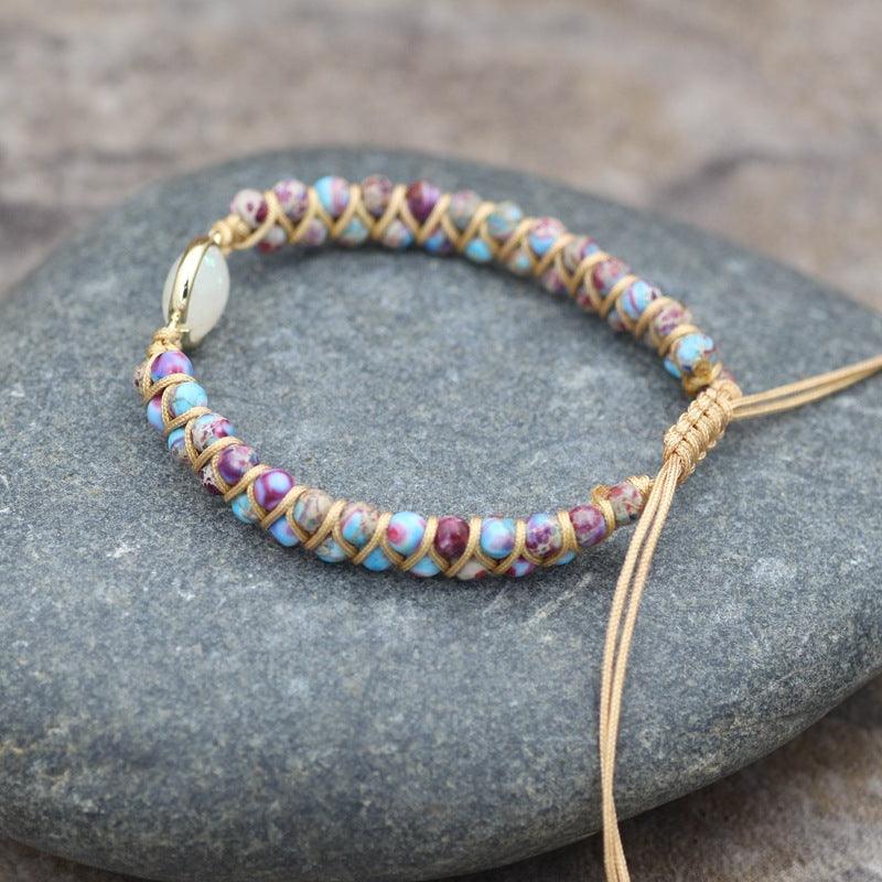 Full view of gemstone bracelet, representing natural beauty and peaceful energy.