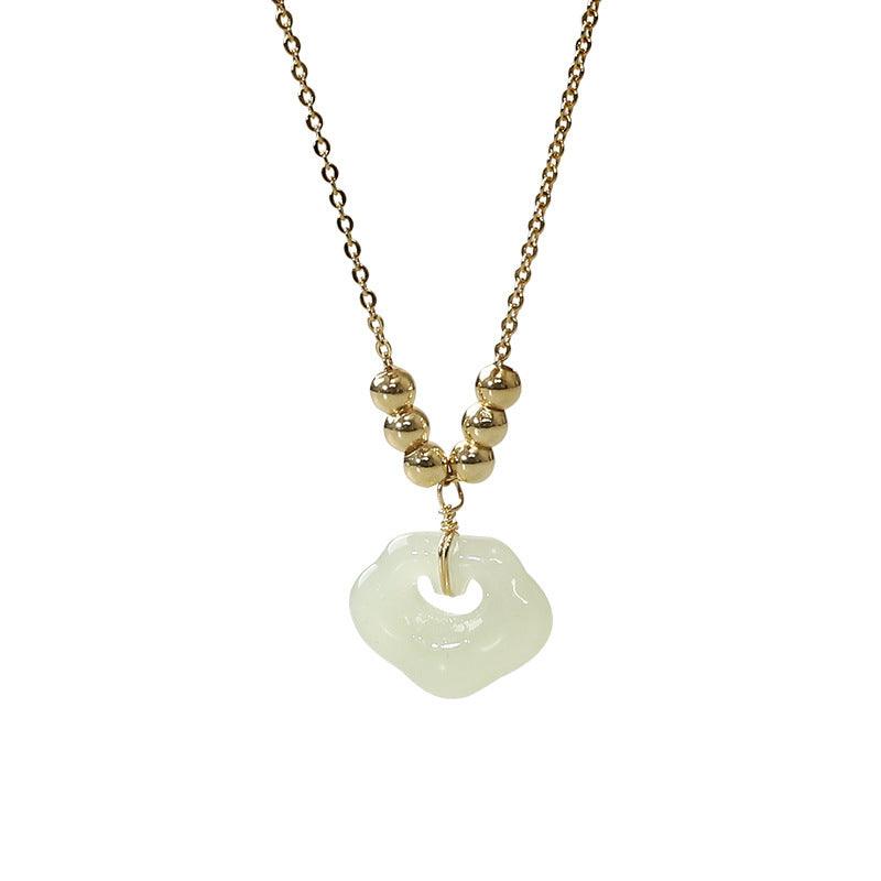 Modern jade necklace design that combines minimalist aesthetics with traditional symbolism, making it perfect for any occasion.