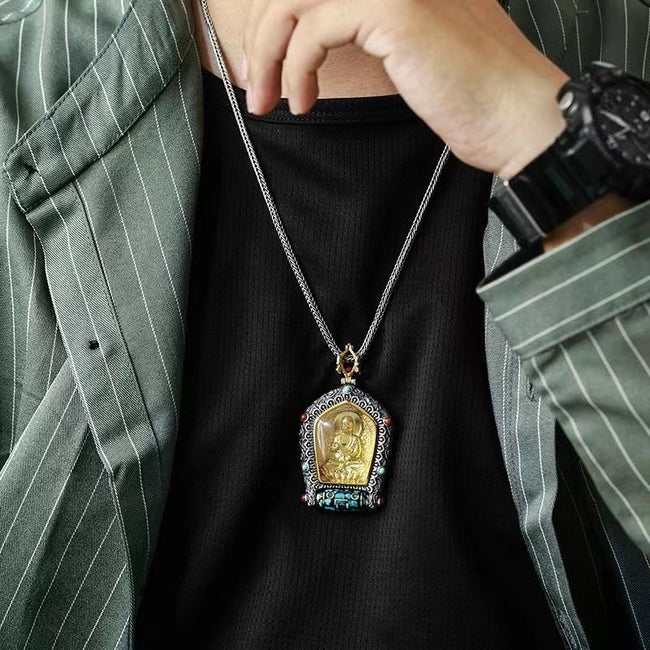 Green Tara Rotating Pendant – Guardian & Auspicious Cloud Symbolism
