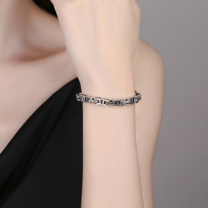 Vintage Chinese Style Sanskrit Six Words Mantra Dragon Pattern Men's Bracelet