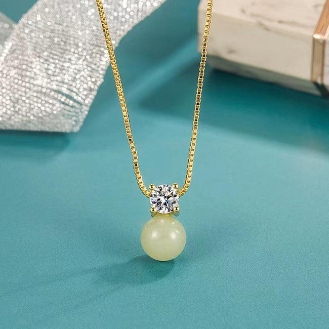Pearl & Turquoise-Style Necklace – Grace, Harmony & Good Fortune